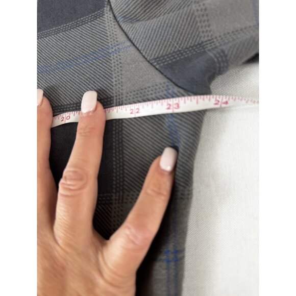 Mens Crewneck XL Gray Blue Plaid Zip Up Sweatshirt Jacket Preppy Academia Sporty - Picture 6 of 7